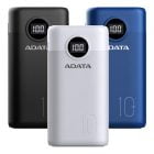 تمامی رنگ های پاوربانک ای دیتا P10000QCD ظرفیت 10000 میلی‌ آمپر ساعت