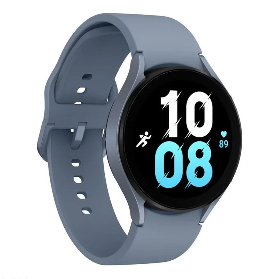 ساعت هوشمند سامسونگ Galaxy Watch5 SM-R910 مدل ۴۴ میلی متری رنگ آبی از نمای چپ