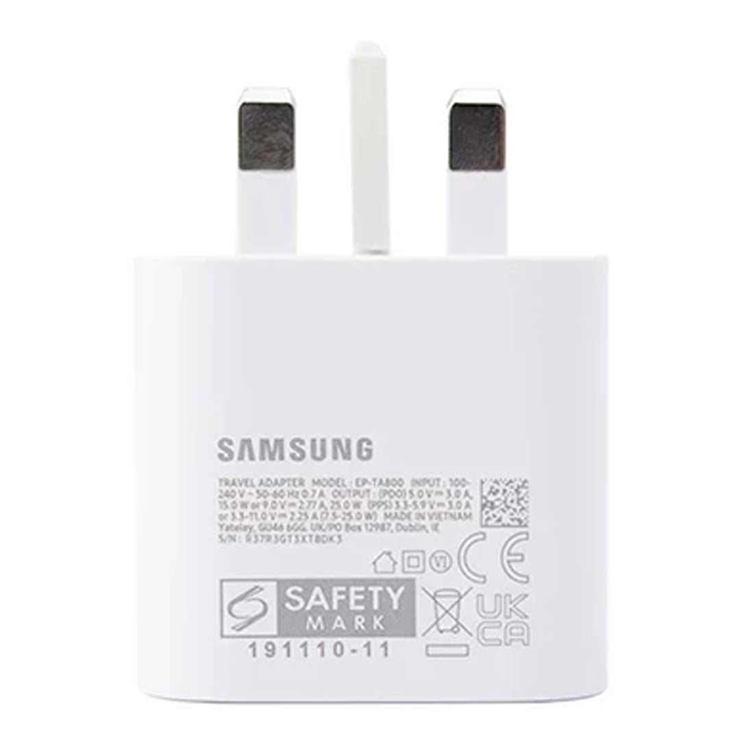 شارژر دیواری 25 وات سامسونگ EP-TA800 سفید ۲