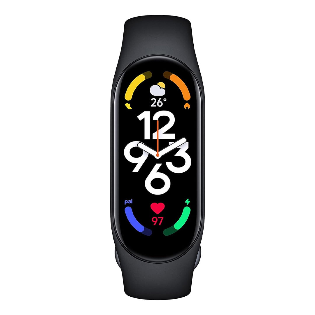 مچ بند هوشمند شیائومی Mi Band 7 Global Version رنگ مشکی از نمای رو به رو