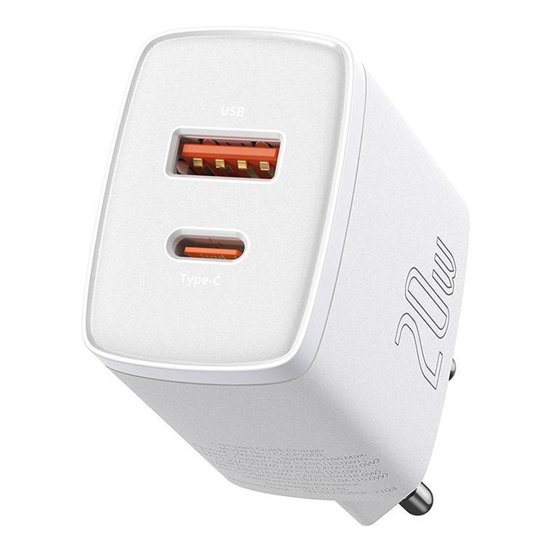 شارژر دیواری 20 وات بیسوس Compact Quick Charger CCXJ-B01 رنگ سفید