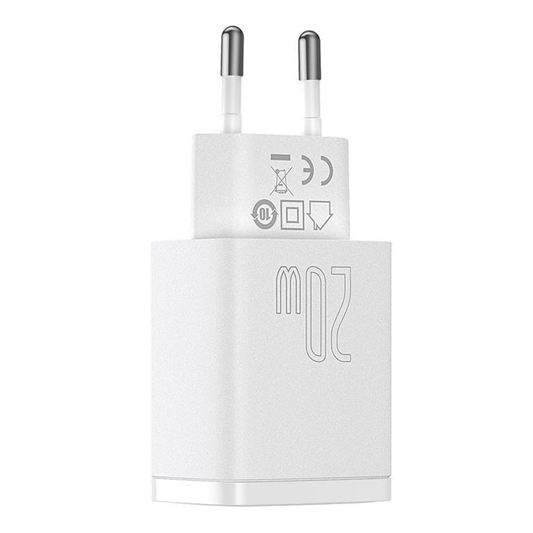 شارژر دیواری 20 وات بیسوس Compact Quick Charger CCXJ-B01 رنگ سفید تصویر دوم