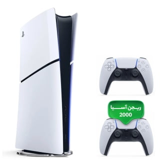 کنسول بازی سونی PlayStation 5 Slim Digital ظرفیت یک ترابایت ریجن ۲۰۰۰ آسیا | به همراه دسته اضافه