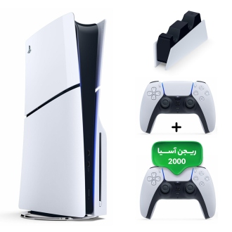 کنسول بازی سونی PlayStation 5 Slim ظرفیت یک ترابایت ریجن ۲۰۰۰ آسیا | به همراه دسته اضافه + پایه شارژر