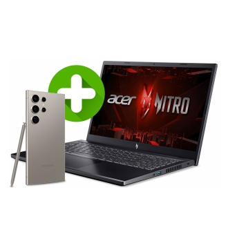 لپ تاپ ایسر Nitro V 15، پردازنده Core i5-13420H، گرافیک ۶ گیگابایت RTX 3050 + گوشی سامسونگ Galaxy S24 Ultra