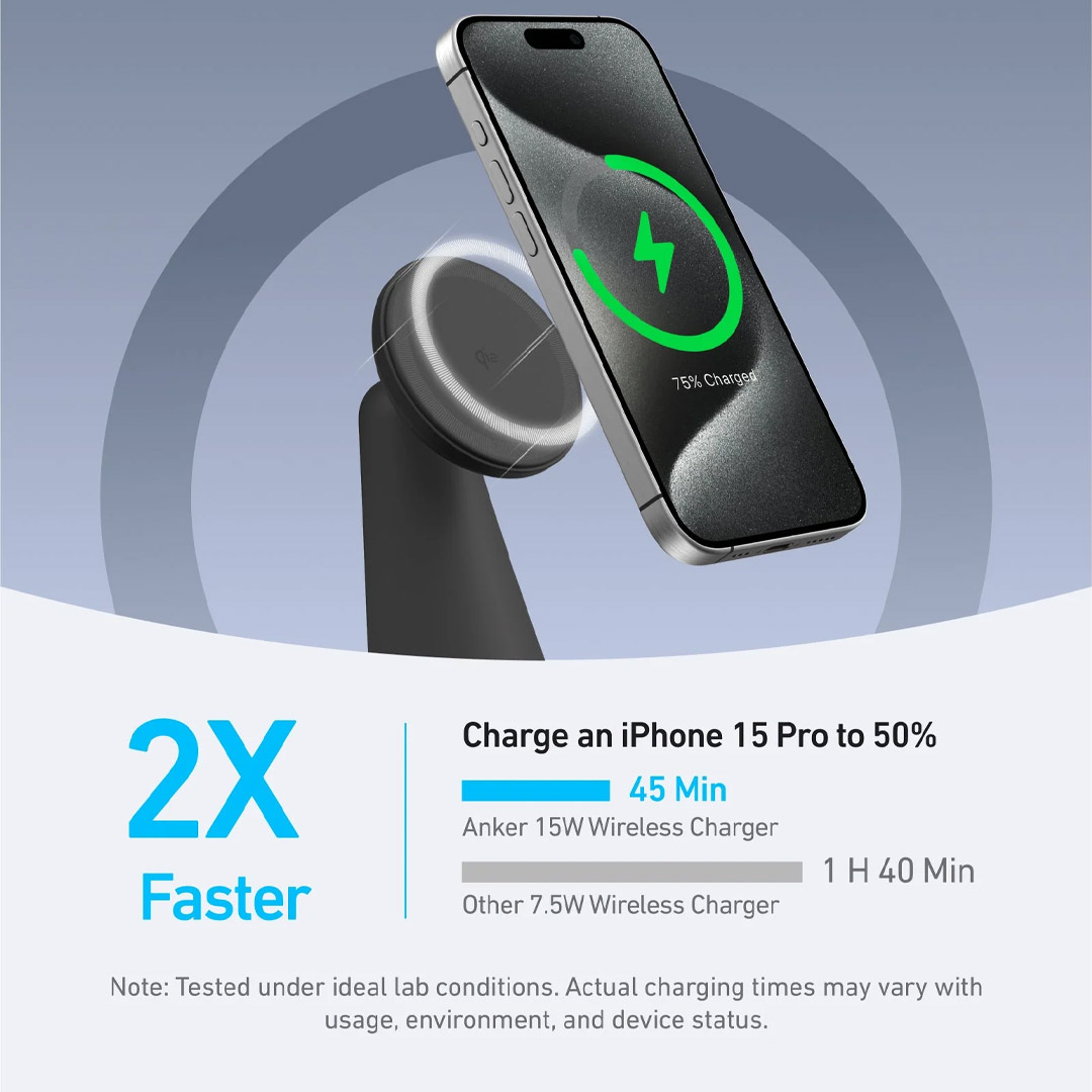 پایه نگهدارنده و شارژر بی سیم انکر MagGo A25M7 تصویر سوم