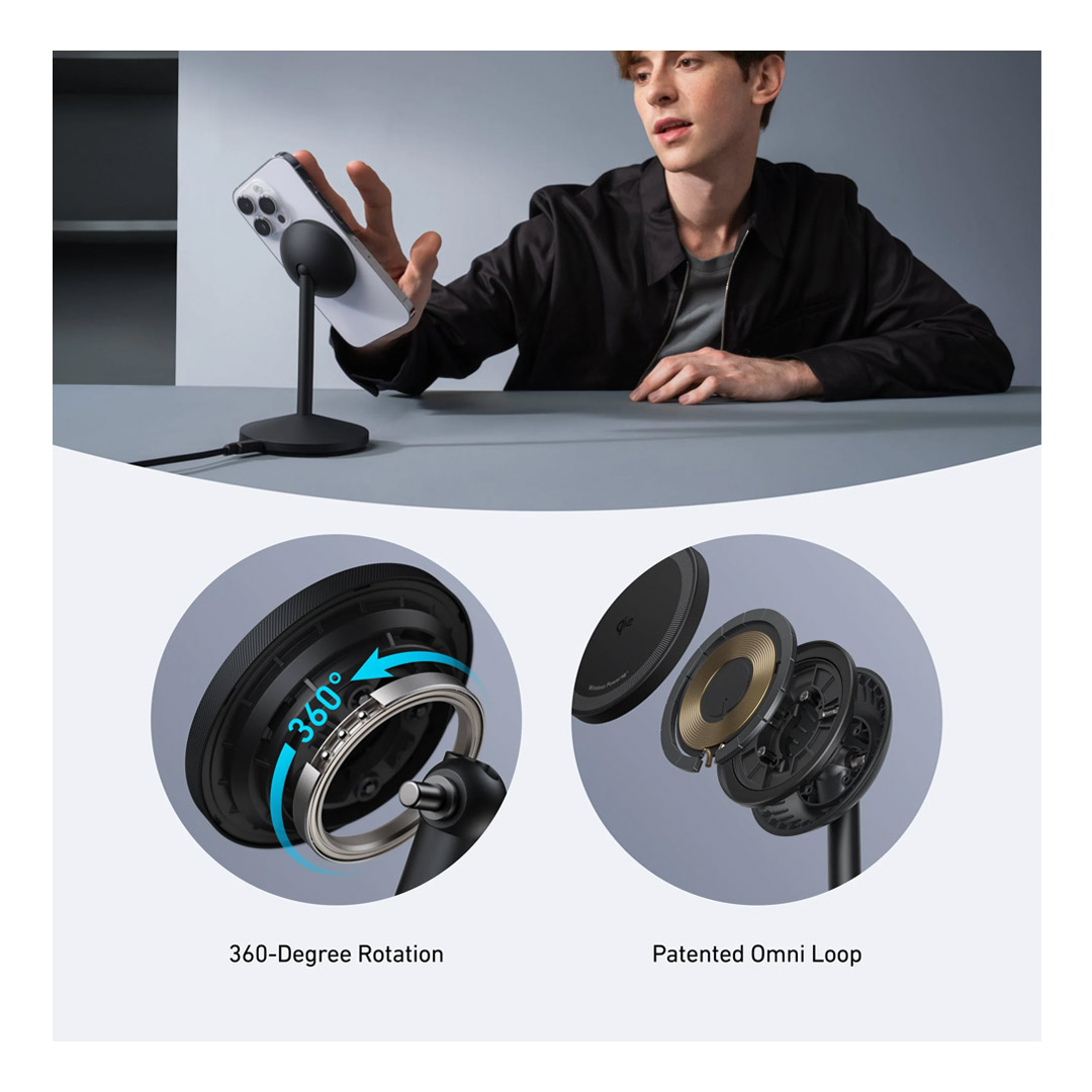 پایه نگهدارنده و شارژر بی سیم انکر MagGo A25X1 تصویر چهارم