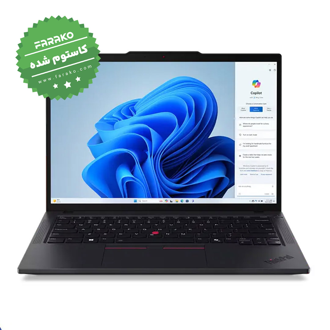 لپ تاپ لنوو ThinkPad T14 نمایشگر ۱۴ اینچی، پردازنده Core Ultra 7-155U، گرافیک اینتل، رم ۳۲ گیگابایت، حافظه یک ترابایت SSD - کاستوم شده