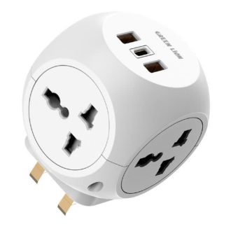 چند راهی برق و شارژر دیواری گرین لاین Multi Port Travel Adapter GNMPTLAD4WWH