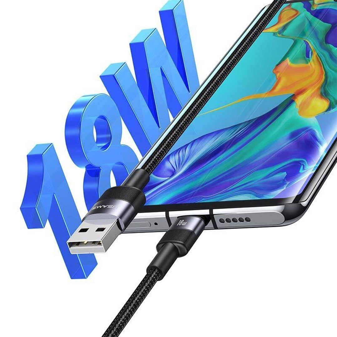 کابل USB Type-A به USB Type-C یوسمز SJ718 طول ۱٫۲ متر تصویر چهارم