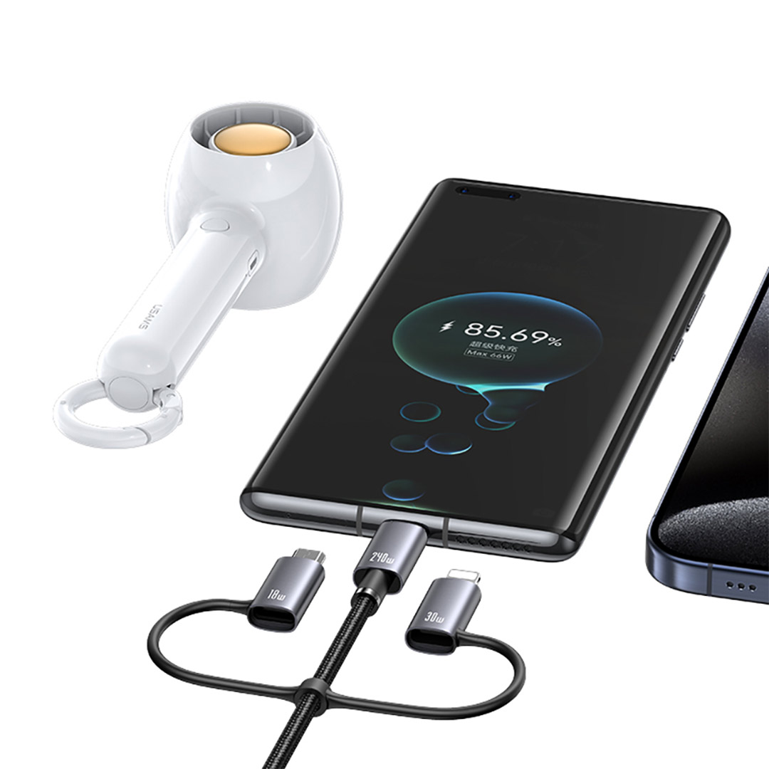 کابل USB Type-C و USB Type-A به microUSB، لایتنیگ و USB Type-C یوسمز sj737 طول ۱٫۲ متر تصویر سوم