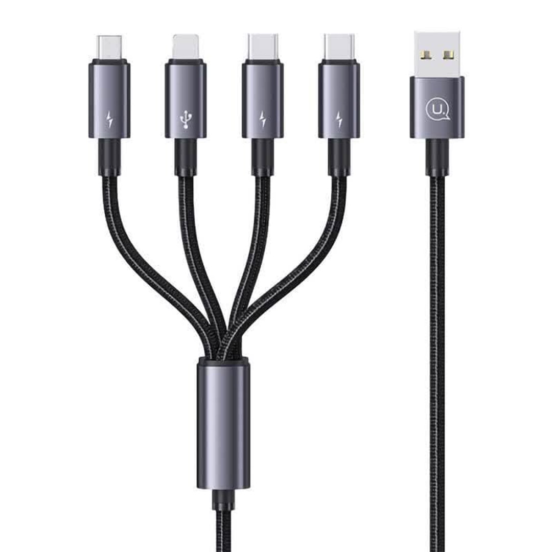 کابل USB Type-A به microUSB، لایتنیگ و USB Type-C یوسمز SJ739 طول ۱٫۲ متر