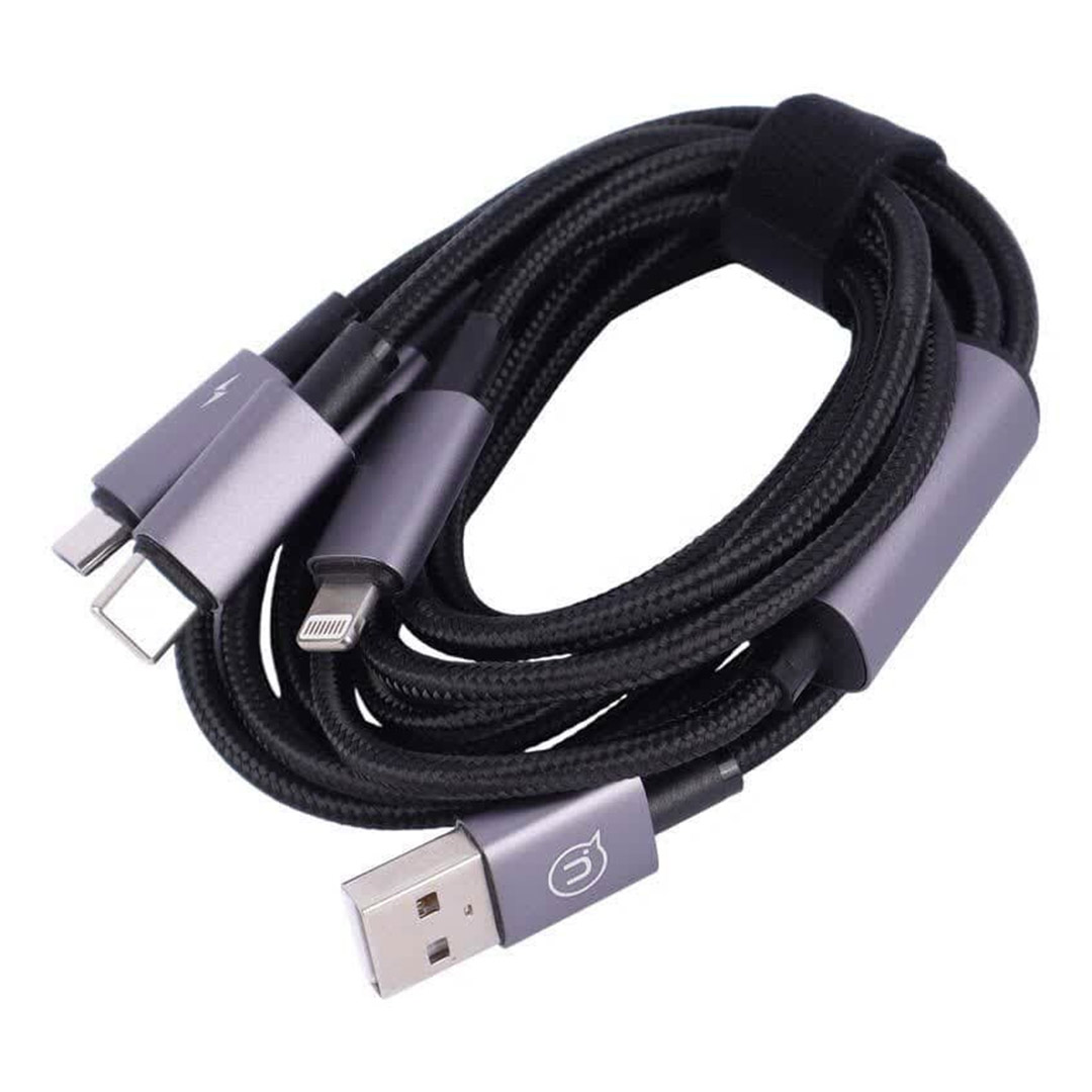 کابل USB Type-A به microUSB، لایتنیگ و USB Type-C یوسمز SJ739 طول ۱٫۲ متر تصویر سوم