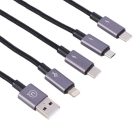 کابل USB Type-A به microUSB، لایتنیگ و USB Type-C یوسمز SJ739 طول ۱٫۲ متر تصویر دوم