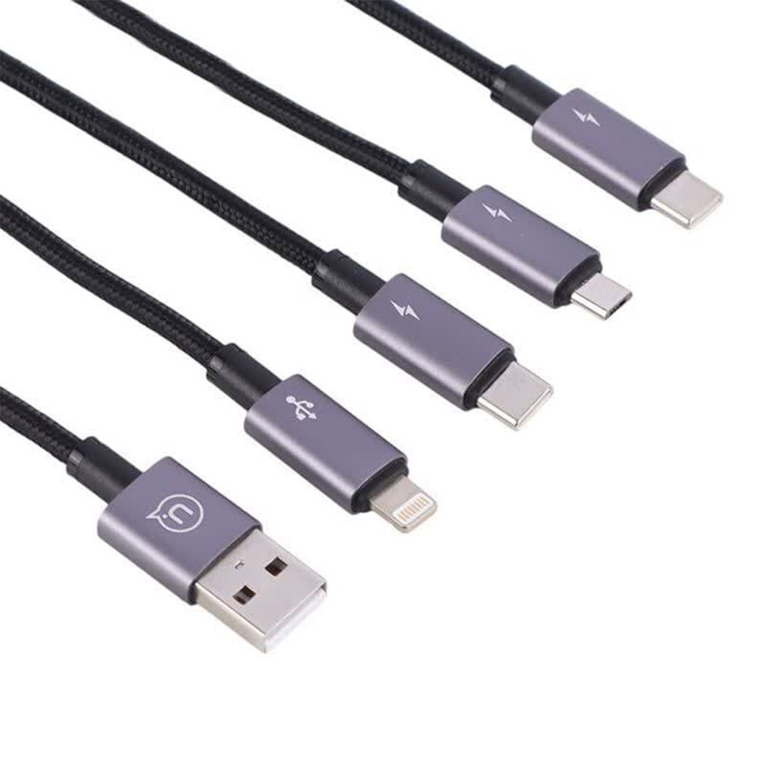 کابل USB Type-A به microUSB، لایتنیگ و USB Type-C یوسمز SJ739 طول ۱٫۲ متر تصویر دوم